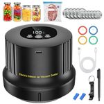 Electric Mason Jar Vacuum Sealer Kit-Automatic-Jar-Vacuum-Sealing-for-Canning Jars,3 in 1 Cordless Vacuum Sealer Machine with Wide&Regular Mouth Mason Lids/Vacuum Bags/Seal Containers for Food Storage