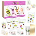 Bubble Tea Kit Gift Box - Traditional Selection Makes 12 Drinks | Flavoured Powders & Syrup Taro, Matcha, Taiwanese Milk, Lychee | Suitable for Vegans | By Bobalife