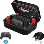 Carrying Case for Nintendo Switch OLED Model Case Hard Shell Large Capacity Storage Bag for Nintendo Switch OLED Game Controller, Dock, Switch Console, 18 Games Slots, Pro Controller & Accessories
