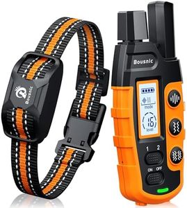 Bousnic Collier de Dressage pour Chien de 3000m avec Télécommande pour Chiens de 3 à 55 Kg Rechargeable Collier électronique étanche avec bip(1-8), Vibration(1-16), Double Vibration (1-16)