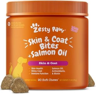 Zesty Paws Salmon Bites for Dogs - Omega 3 Fish Oil for Dogs Chews - Dog Allergy Relief Chews - Fish Oil for Dogs Joints - Itch Relief for Dogs - Dog Supplement for Arthritis - 90ct - Salmon Flavor