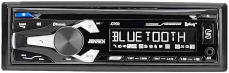 Jensen JCR311 10 Character LCD Single DIN Car Stereo Radio CD Player Push to Talk Assistant Bluetooth Hands Free Calling & Music Streaming AM/FM Radio USB Playback & Charging