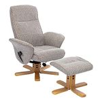 Morris Living The Alexandria Swivel Recliner Chair & Footstool - Heat & Massage - Wheat Fabric