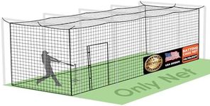 ORIENGEAR Baseball Batting Cage Nets, ONLY NET, 10'H x10'W x 35'L Baseball and Softball Cage Netting, 1.88" Mesh, Professional Fully Enclosed Heavy Duty PE Hitting Cage Net with Door, Without Poles