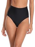 RELLECIGA Women's Black High Waisted Bikini Bottom Size Medium