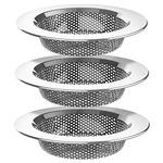 MR.SIGA Kitchen Sink Strainer, Stainless Steel Sink Drain Strainer, Dishwasher Safe, Outer Diameter4.4 inch/11.2cm, Inner Diameter 3 inch/7.6cm, Pack of 3