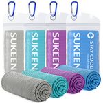 Sukeen [4 Pack] Cooling Towel (40"x12"), Ice Towel, Soft Breathable Chilly Towel, Microfiber Towel for Yoga, Sport, Running, Gym, Workout,Camping, Fitness, Workout & More Activities