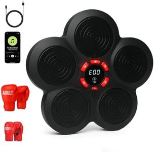 RedRoko Musical Boxing Machine, Smart Music Boxing Machine with Bluetooth, Boxing Game Trainer, Fun, Wall Mounted Punching Pad Bag with Stand, Musical Boxing Machine with Gloves for Kids and Adults