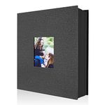 Benjia Photo Album 6x4 Slip in, Linen 400 Pockets Photo Albums Holds Portrait Only 10x15cm Picture Black