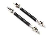 AUTO MT Universal for All CAR 2PCS 3.94"-6.29" Adjust Splitter Rod Front Bumper Lip Splitter Strut Rod Tie Support Bars (10CM Black Splitter Rod)