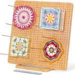 Lifewit Crochet Blocking Board with 20 Pegs, Bamboo Granny Square Blocking Board for Knitting and Crochet Projects, Blocking Mats for Crocheting, Crocheting Accessories Gifts for Crocheters, 14.4"