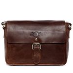 SID & VAIN Messenger Bag Yale Small Shoulder Bag Real Leather inch Laptop Cross-Body Bag Leather Bag Women Men Unisex Brown