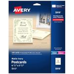 Avery Ivory Postcards for Inkjet Printers, 4-1/4"x5-1/2", Pack of 100 (5919)