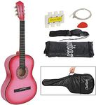 Smartxchoices 38" Pink Acoustic Guitar Combo Kit for Kids Teenagers Beginners Music Lovers Starter with Gig Bag, Strap, Extra Set Strings, Pitch Pipe and Pick(Pink)