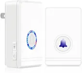 Greencycle Wireless Doorbell, Easy Installation, Plug and Play, 48 Ringtones, 5 Levels Adjustable Volume, Loud Enough, 100FT-1300FT, IP66 Waterproof, Doorbell for Home,Classroom(1 Button +1 Receiver)