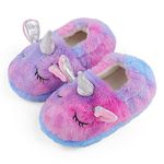 MASOCIO Toddler Slippers Girls Kids Winter Fluffy Slippers Children Baby Girl Cute Funny Plush House Shoes Infant Size 7 7.5 UK Child Animals Colourful