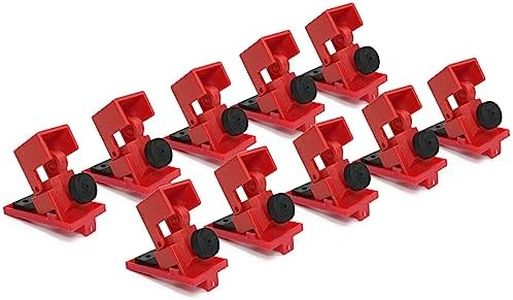 TRADESAFE Circuit Breaker Lockout Device, 10 Pack, 120/277 Volt, Clamp-on Single Pole Breaker Lock Out Device, OSHA Compliant, Premium Grade, Medium
