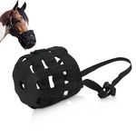 Horse Grazing Muzzle, Easy Breathe Anti Biting Comfortable Wear Horse Mouth Cover, Adjustable Durable Horse Mouth Cover with Large Holes Anti Biting Horse Muzzles for Equestrian