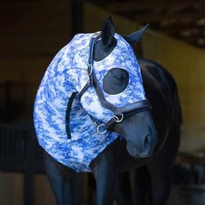 Jeffers Expression Lycra Horse Hood, Cob – Stretchy Spandex Mane Cover for Pre Show Prep, Grooming, or Stable Use – Safe, Comfy Protection from Dust – Pairs w/Blanket & Boots - Equestrian Toile