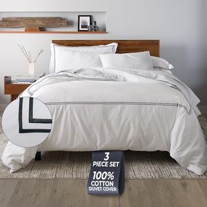 Ella Jayne Luxury Duvet Cover Set (3pc), 100% Cotton Duvet Cover, King/Queen Duvet Cover Set, Breathable & Lightweight, White Duvet Cover Queen, Cal King Duvet Cover, King/California King Size - Black
