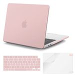 iCasso Compatible with MacBook Air M2 inch Case 2022 Release A2681 M2 Chip,Case for MacBook Air 13.6 inch with Retina, Laptop Hard Shell Cases with TPU Keyboard Cover & Screen Protector(Pink)