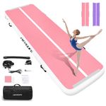 HMTAOLIFE Gymnastics Mat Air Tumble Track, 6.6/10/13/16/20ft Inflatable Training Mat for Kids, Gymnastics Air Mat Tumble Track with Air Pump for Home/Water Fun/Gym/Yoga/Training/Cheerleading