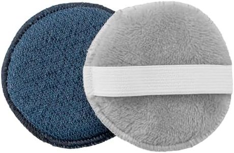 S&T INC. Gentle Face Scrubbers, Dual Sided Face Exfoliators with Elastic Strap, 3.3 Inch Diameter, 2 Pack, Navy/Grey