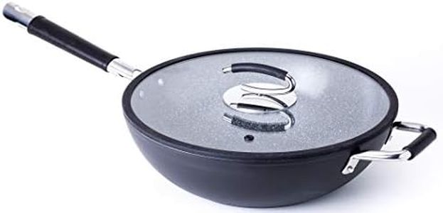 DaTerra Cucina Ceramic Wok with Natural Nonstick Coating, Lid Included - by