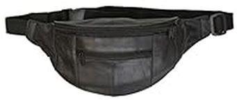 Marshal Black Leather Fanny Pack- T