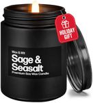 Wax & Wit Sea Salt Sage Candles, Scented Candles for Men, Black Candles, Soy Candles Non Toxic, Mens Candles for Home, Bathroom Candle, Boy Smells Candles, Man Candles, Gifts for Men - 9oz