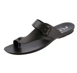 flite Men's Slippers/Thong Slippers for Men/Leather Slippers for Gents/PU slippers for Boys (Black, numeric_10)