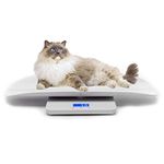 Digital Pet Scale, With 3 Weighing Modes(kg/oz/lb), Max 220 lbs, Capacity with Precision up to 0.02lbs, White, Suitable for Infant,Puppies, Mom,Pregnant Cats and Small Dogs