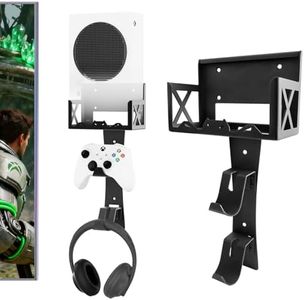 BracNova Wall Mount Kit for Xbox Series S,Steel Mount Includes Detachable Controller Holder and Headphone Stand （NOT for Xbox ONE S）