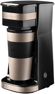 Bestron Coffee Maker with Insulated Cup for Ground Filter Coffee, Coffee Machine 2 for Large Cups, Ideal for Camping, Quick Preparation, 750 W, Colour: Light Beige