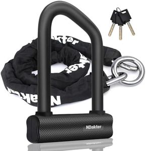 NDakter Motorcycle Chain Locks, Heavy Duty Anti Theft - 18mm Shackle, 4FT x 12mm Thickness Security Chain, Bike U Lock with 3 Keys for Ebike, Escooter, Moped and Gate
