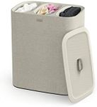 Joseph Joseph Tota - Trio 90-liter Laundry Hamper Separation Basket with lid, 3 Removable Washing Bags with Handles- Ecru