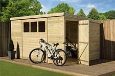 EMS Retail Empire 2500 Pent Garden Shed 9X5 SHIPLAP T&G WINDOWS PRESSURE TREATED DOOR RIGHT