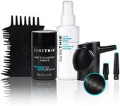 SureThik Hair Thickening Fiber Starter Package - With Application Tools - Comes with 1 x 15g Hair Fiber, 1 x 3oz Holding Spray, 1 x Hair Fiber Spray Applicator & 1 x Hairline Tool (Black)