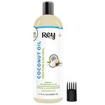 Rey Naturals Extra Virgin Cold Pressed Coconut Oil For Men & Women | Hair Oil For Strong Hair, Improved Scalp Condition | Ideal For All Type Skin & Hair Types - 200ml