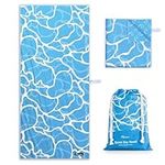 Diveblues Microfiber Beach Towel Fast Drying, Extra Large 71" x 32" Sand Free Beach Towel Super Lightweight Towels for Swimming Pool, Camping, Picnic, Yoga Gym Sports