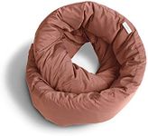 Huzi Infinity Pillow - Travel Neck Pillow - Versatile Soft 360 Support Scarf - Machine Washable - Home Travel Flight Road Trips (Terracotta)