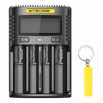 NITECORE UMS4 Intelligent QC 4-Slot Quick Battery Charger for Li-Ion/IMR/LiFePO4/Ni-MH/Ni-Cd 14500 16340 18350 18650 20700 21700 AA AAA with NITECORE Tag