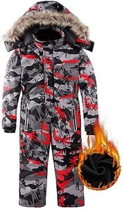 OHSNMAKSL Kid's Snowsuits Boys Ski Suits Jackets Girls Waterproof Coats Jumpsuits Winter Snowboarding Outdoor23HXF-Boy-Red/camo-14-16