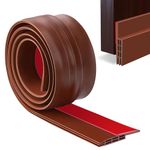 YOUSHARES Door Seal Draught Excluder, 2" Width x 39" Length Weather Stripping, Rubber Door Draft Sweep Stopper for Soundproof and Keep Warm (Brown)