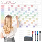 Ospelelf Wall Calendar 2025 Large 32'' x 48'' Dry Erase Calendar for Wall, 1 Yearly Laminated Family Calendar Planner, Use Jan 2025 - Dec 2025 2025 (Multicolor)