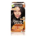 Garnier Belle Color Permanent Hair Dye, 20 Brownish Black, 100% Grey Coverage, Enriched with Argan Oil and Wheat Germ Oils - 1 Application, Packaging may vary