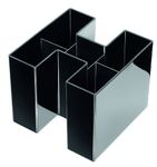 HAN 17455-13, BRAVO Desk Tidy. A real eye-catcher: trendy, glossy, expandable, distinctive and puristic, black