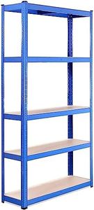 G-Rack Garage Shelving Unit: 180cm x 90cm x 30cm | Single Bay, Blue 5 Tier Unit | 175kg Load Weight Per Tier (875kg Per Rack) | for Your Garage & Elsewhere! | Shelf Unit | Van Racking