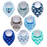 PandaEar Baby Bandana Drool Bibs 8 Pack for Drooling and Teething Super Absorbent Hypoallergenic Neutral Color for Boys & Girls