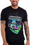 INTO THE AM Cosmic Beats Men's Tee - Nature Themed Graphic T-Shirts (Black, XX-Large)